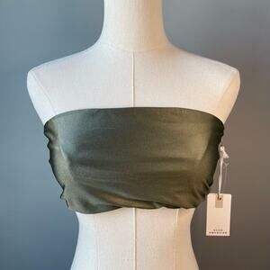 NWT Good American Basic Bandeau High Shine Sage Size XL